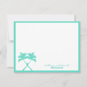Getekte palmbomen Tropische bestemming bruiloft Bedankkaart (Voorkant)