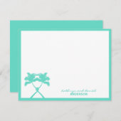 Getekte palmbomen Tropische bestemming bruiloft Bedankkaart (Voorkant / Achterkant)