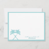 Getekte palmbomen Tropische bestemming bruiloft Bedankkaart (Voorkant)