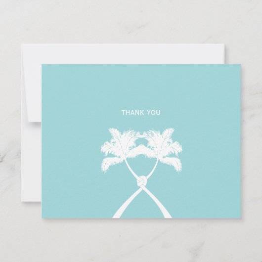 Getekte palmbomen Tropische bestemming bruiloft Bedankkaart (Achterkant)