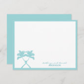 Getekte palmbomen Tropische bestemming bruiloft Bedankkaart (Voorkant / Achterkant)