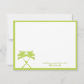 Getekte palmbomen Tropische bestemming bruiloft Bedankkaart (Voorkant)