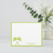 Getekte palmbomen Tropische bestemming bruiloft Bedankkaart (Staand voorkant)