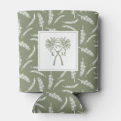 Getekte palmbomen Tropische bestemming bruiloft Blikjeskoeler (Achterkant)