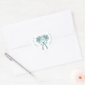 Getekte palmbomen Tropische bestemming bruiloft Hart Sticker (Envelop)