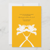 Getekte palmbomen Tropische bestemming bruiloft Kaart (Achterkant)