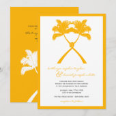 Getekte palmbomen Tropische bestemming bruiloft Kaart (Voorkant / Achterkant)