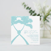 Getekte palmbomen Tropische bestemming bruiloft Kaart (Staand voorkant)