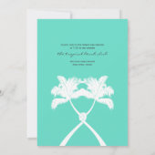 Getekte palmbomen Tropische bestemming bruiloft Kaart (Achterkant)