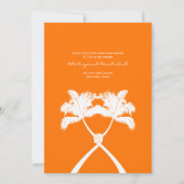 Getekte palmbomen Tropische bestemming bruiloft Kaart (Achterkant)