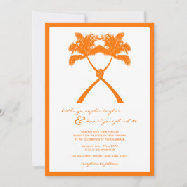 Getekte palmbomen Tropische bestemming bruiloft Kaart