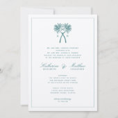 Getekte palmbomen Tropische bestemming bruiloft Kaart (Voorkant)