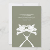 Getekte palmbomen Tropische bestemming bruiloft Kaart (Achterkant)