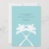 Getekte palmbomen Tropische bestemming bruiloft Kaart (Achterkant)