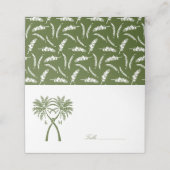 Getekte palmbomen Tropische bestemming bruiloft Plaatskaartje (Buitenkant ongevouwen)