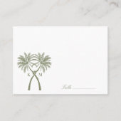 Getekte palmbomen Tropische bestemming bruiloft Plaatskaartje (Voorkant)