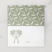 Getekte palmbomen Tropische bestemming bruiloft Plaatskaartje (Buitenkant ongevouwen)