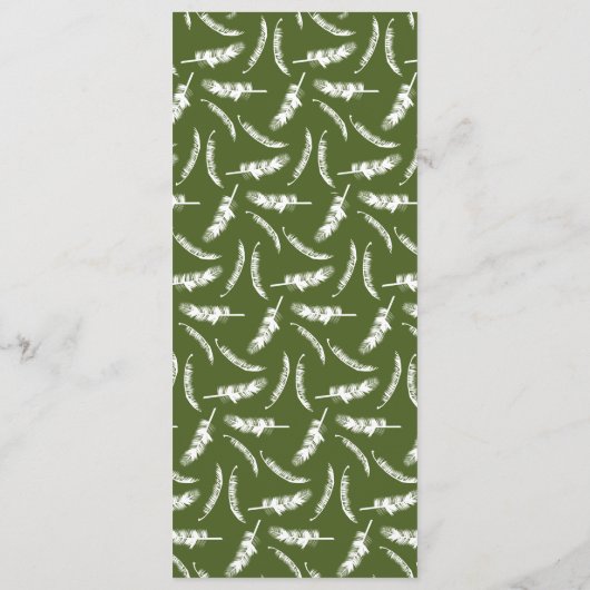 Getekte palmbomen Tropische bestemming bruiloft Programmakaart (Achterkant)