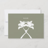 Getekte palmbomen Tropische bestemming bruiloft RSVP Kaartje (Achterkant)