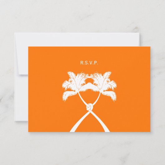 Getekte palmbomen Tropische bestemming bruiloft RSVP Kaartje (Achterkant)