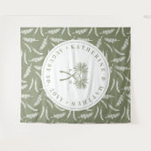 Getekte palmbomen Tropische bestemming bruiloft Wandkleed (Voorkant (horizontaal))