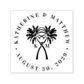 Getekte palmbomen Tropische bestemming bruiloft Zelfinktende Stempel (Design)