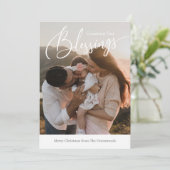 Geteld Zegeningen Religieuze Kerstmis Fotokaart Feestdagenkaart (Staand voorkant)