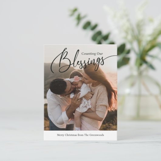 Getelde Zegeningen Religieuze Kerstkaart Feestdagenkaart (Staand voorkant)