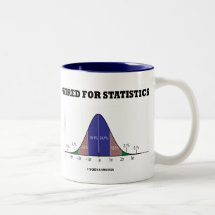 Getelegrafeerd voor Statistieken (Bell Curve Stats Tweekleurige Koffiemok