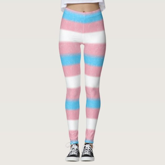 Getelegrafeerde bandkleurstrips met transgenderpri leggings (Voorkant)