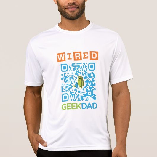 Getelegrafeerde geek Pap QR-code T-shirt (Voorkant)