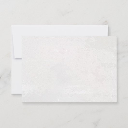 Getelegrafeerde witte bruiloft RSVP kaartje (Achterkant)