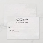 Getelegrafeerde witte bruiloft RSVP kaartje (Voorkant / Achterkant)