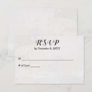 Getelegrafeerde witte bruiloft RSVP kaartje
