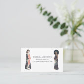 Getelegrafeerde zwangere moeder kleurig + bloem vr visitekaartje (Staand voorkant)