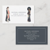 Getelegrafeerde zwangere moeder kleurig + bloem vr visitekaartje (Voorkant / Achterkant)