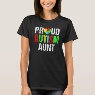 Getergde Trots Autisme Tante Hart Familie Matching T-shirt