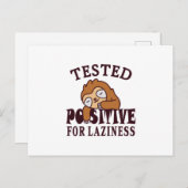 Getest positief voor laziness Sloth Briefkaart (Voorkant / Achterkant)