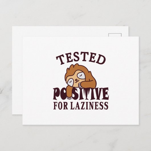 Getest positief voor laziness Sloth Briefkaart (Voorkant / Achterkant)