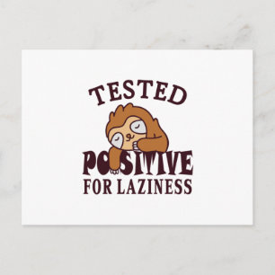 Getest positief voor laziness Sloth Briefkaart