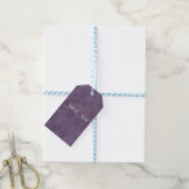 Getextagde paarse trouwgunsttag cadeaulabel (Met Touw)