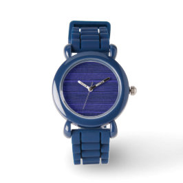 getextielde blauwe en zwarte strepen horloge