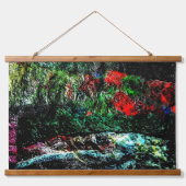 Getextureerd abstract met hout bekleed wandtapijt, hangend wandkleed (Voorkant)