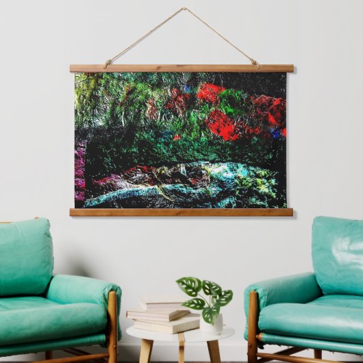 Getextureerd abstract met hout bekleed wandtapijt, hangend wandkleed (Woonkamer)