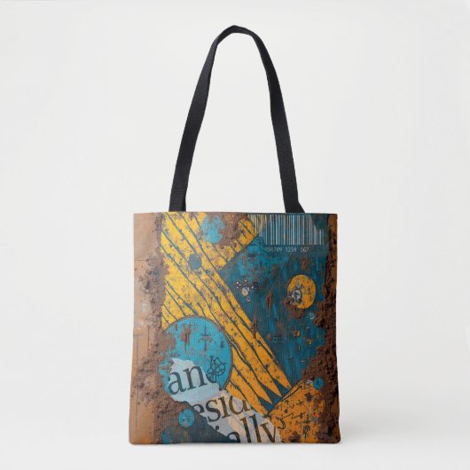 getextureerd Abstract modderlaken Tote Bag (Voorkant)