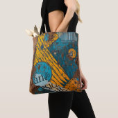 getextureerd Abstract modderlaken Tote Bag (Dichtbij)