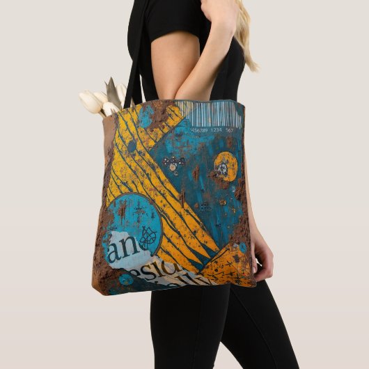 getextureerd Abstract modderlaken Tote Bag (Dichtbij)