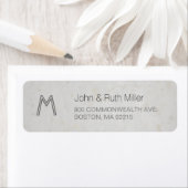 Getextureerd amboepapier 1 Monogram Adresetiket Etiket (Insitu)