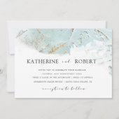 getextureerd blauw goud folie modern Weddenschap Kaart (Voorkant)