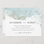 getextureerd blauw goud folie modern Weddenschap Kaart (Voorkant / Achterkant)